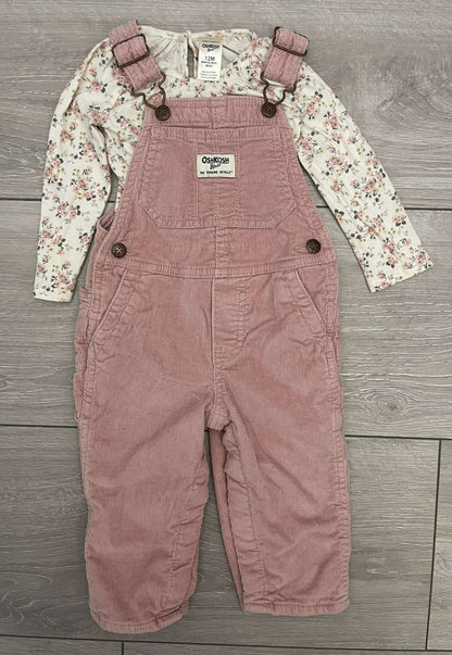 Pink Osh Kosh Overalls Outfit, Kids 12 Month (9-12M)