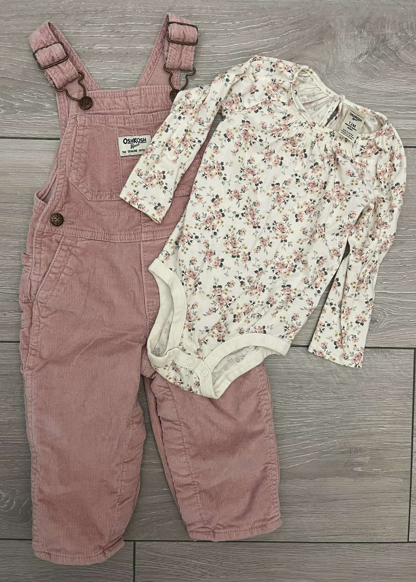 Pink Osh Kosh Overalls Outfit, Kids 12 Month (9-12M)