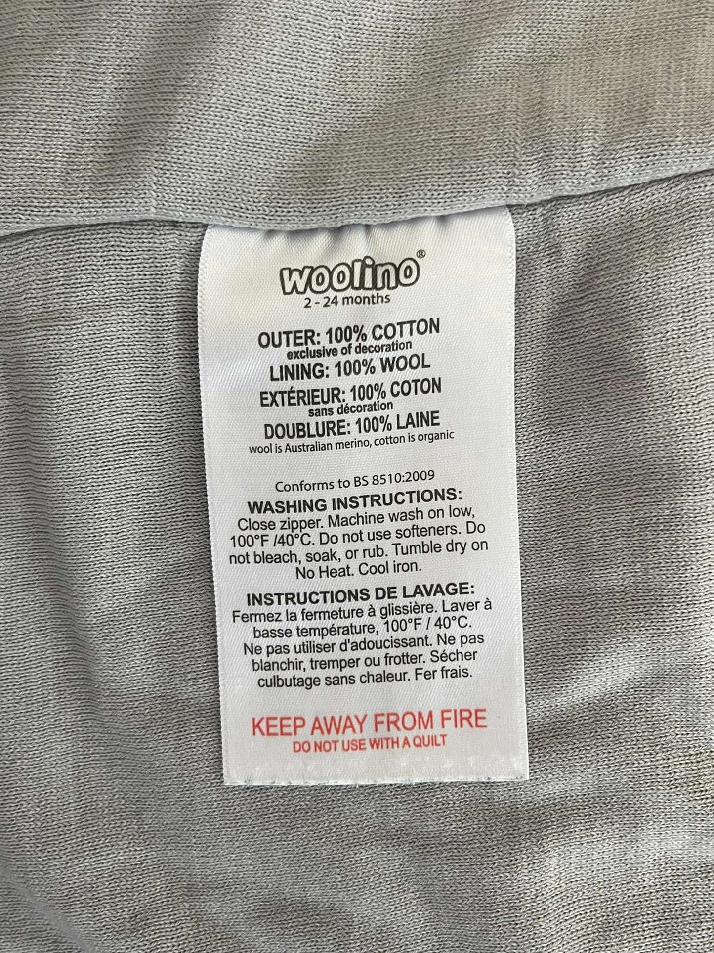 Woolino 4 Season Ultimate Baby Sleep Bag, Size 2 Months - 2 Years, Star Gray, 12-18 Months (Large)