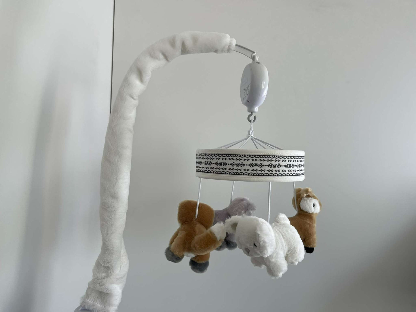 Levtex Baby Musical Mobile - Taupe and Grey Woodland Themed Plush