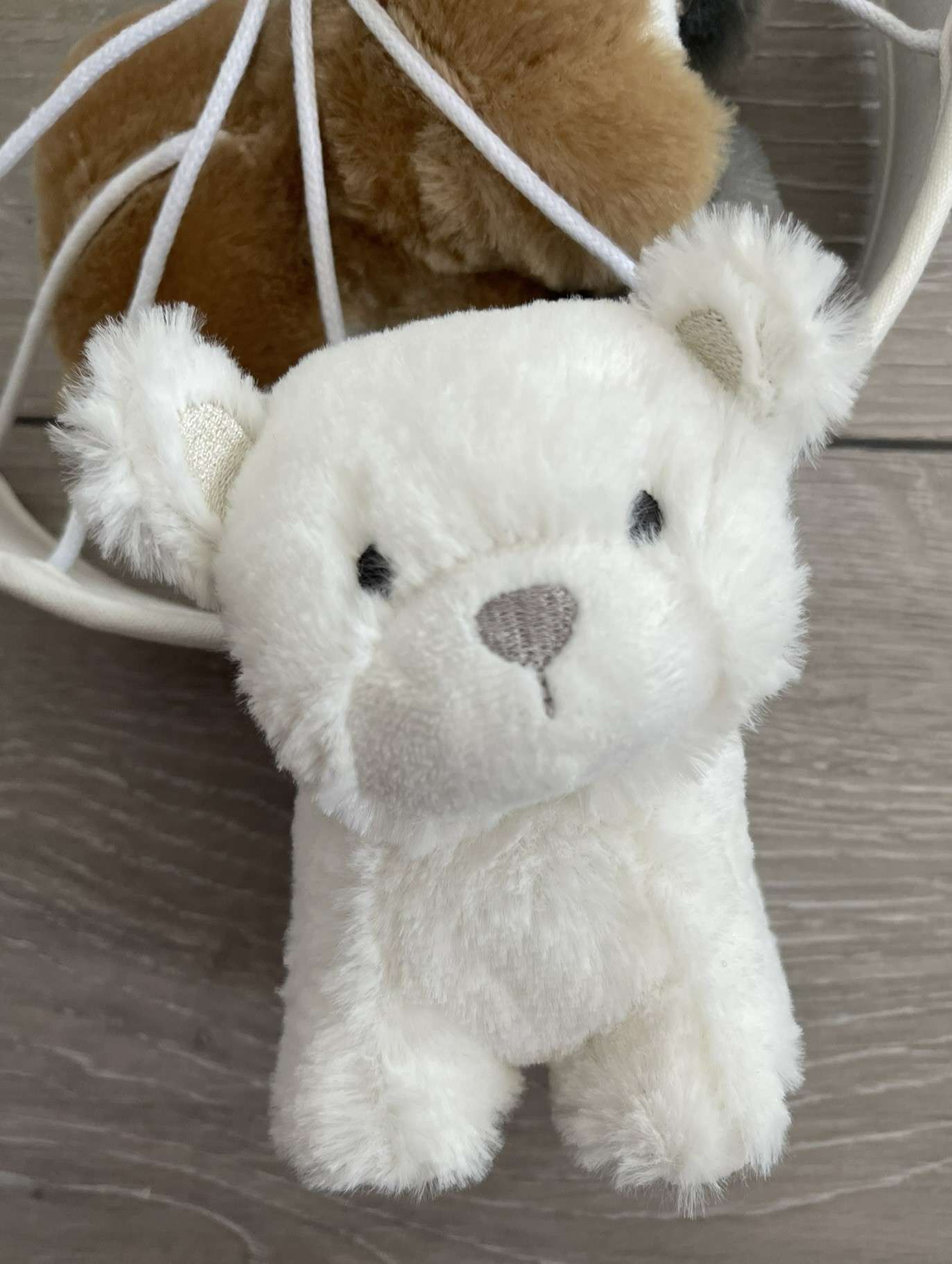 Levtex Baby Musical Mobile - Taupe and Grey Woodland Themed Plush