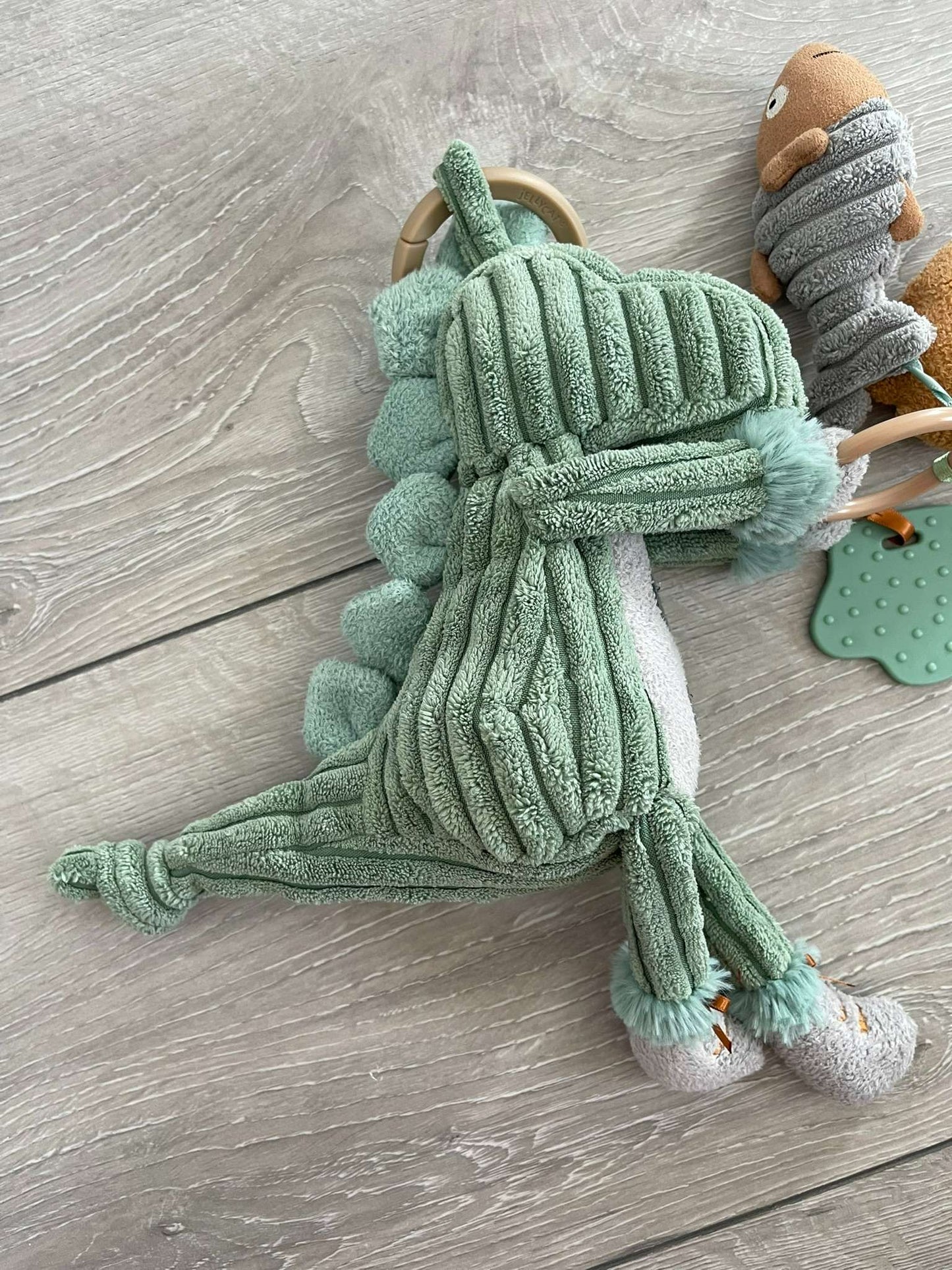 Two Soft Infant Toys -  Jelly Cat Dino and Winnie-the Pooh Toolbox