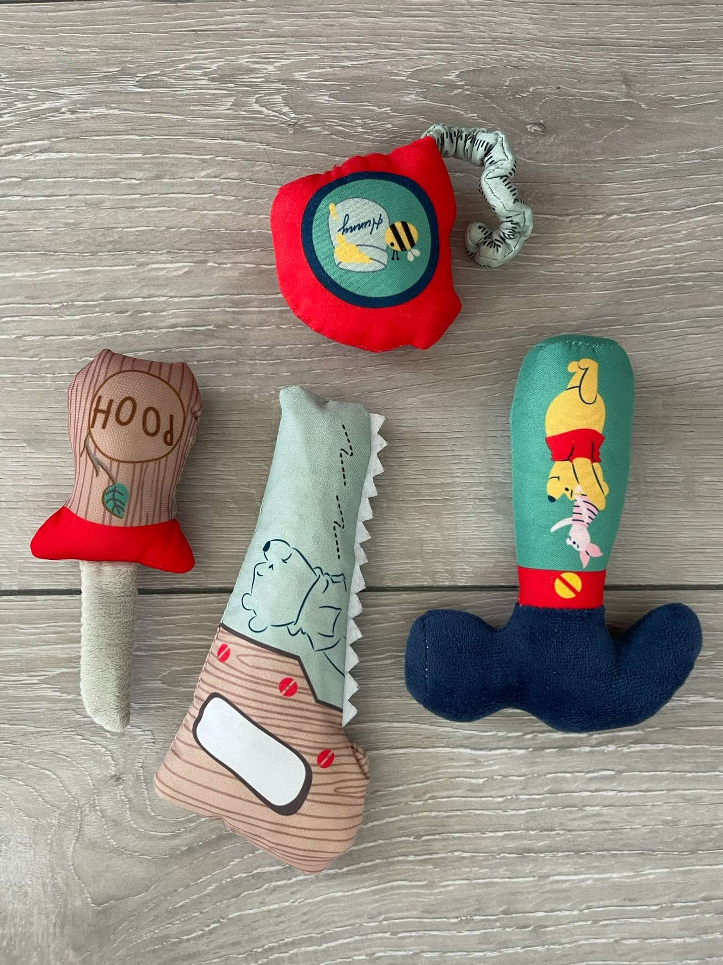 Two Soft Infant Toys -  Jelly Cat Dino and Winnie-the Pooh Toolbox