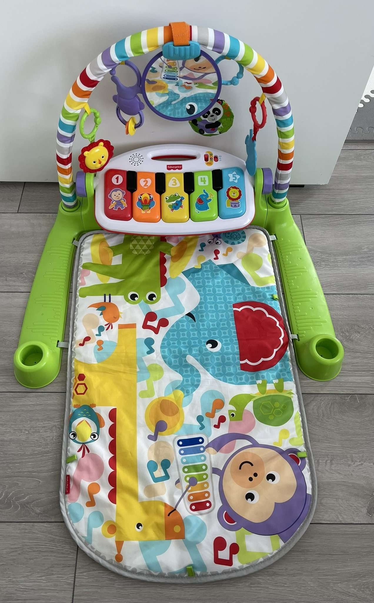 Fisher-Price Kick & Play Piano Gym + 2 Soft Rattle Maracas