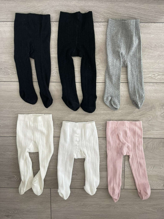 Infant Cable Knit Tights - 6 Pairs - Size 0-6 months