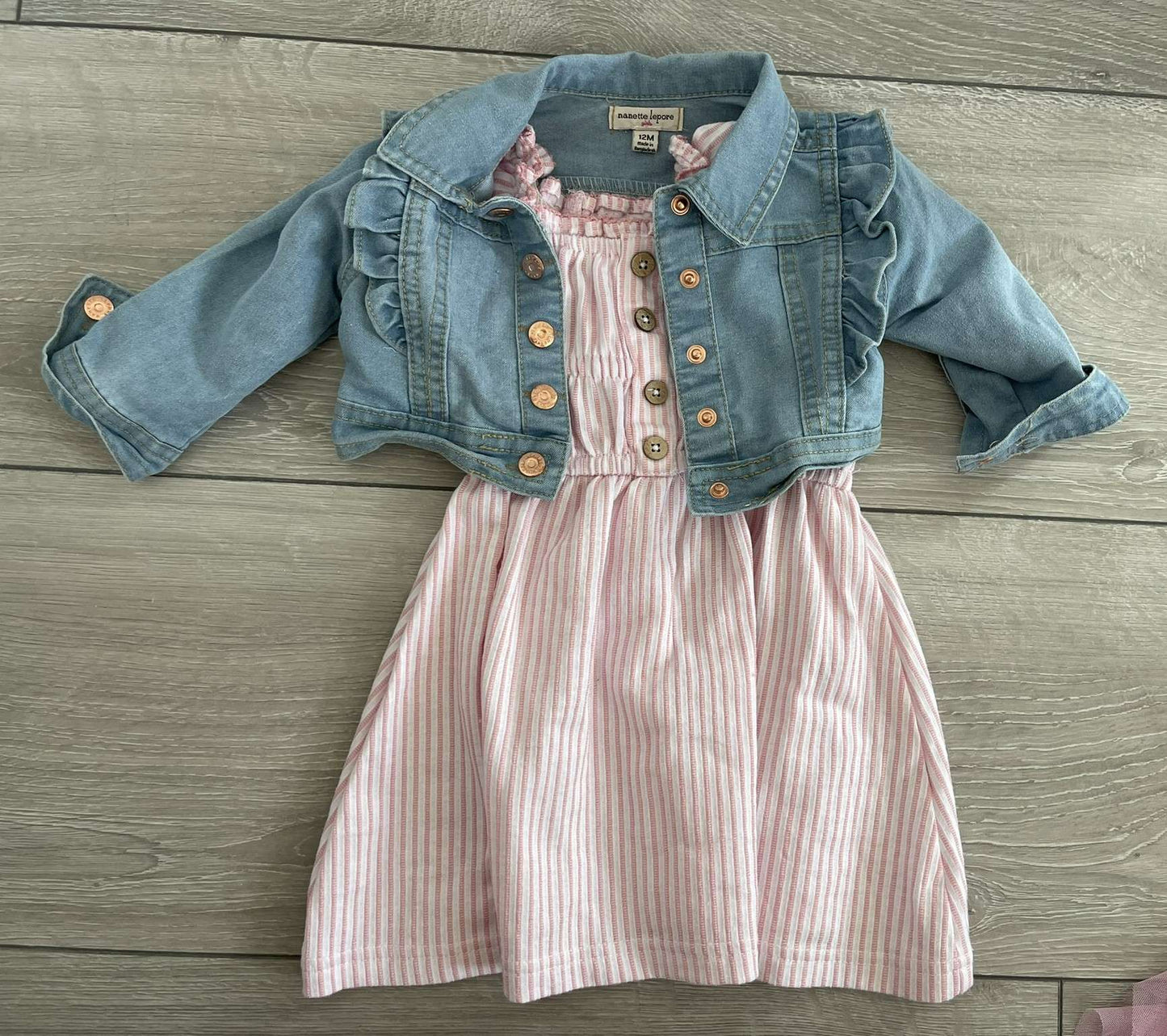 Jean Jacket & Two Dresses, Kids 12 Month (9-12M)