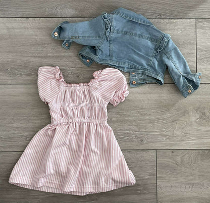 Jean Jacket & Two Dresses, Kids 12 Month (9-12M)