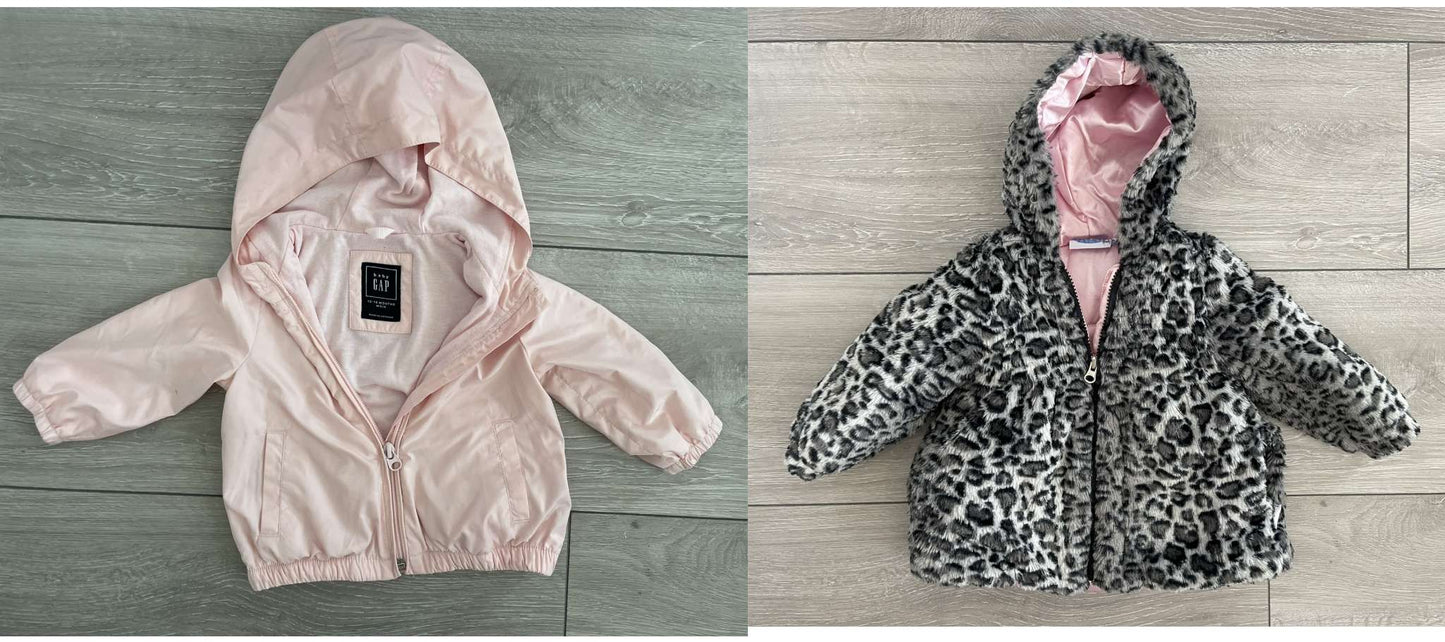 2 Jackets - Baby Gap Light Windbreaker & Bon Bebe Winter Coat, Kids 18 Month (12-18M)