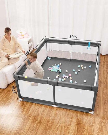 Extra Large Play yard with mesh safety fence for easy visibility and two side zipper doors - retails for $90