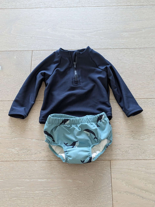 Baby Boy Top and Swim Diaper - retails $59, Kids 6 Month (3-6M)