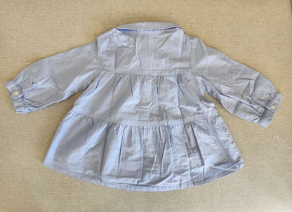 Zara flowy button up shirt, blue, 12-18 months, EUC , Kids 18 Month (12-18M)