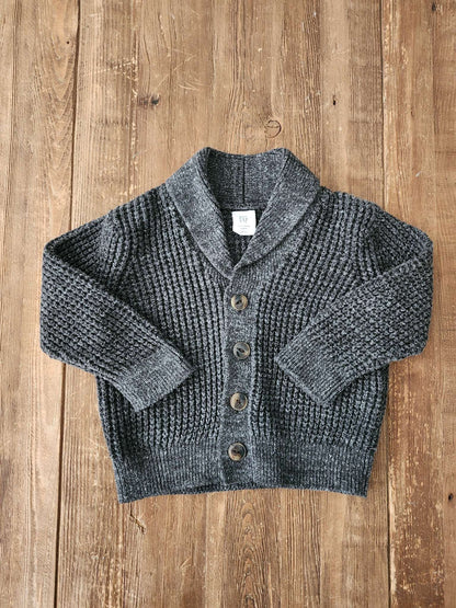 Gap, shawl collar cardigan, grey, 12-18 months, EUC, Kids 18 Month (12-18M)