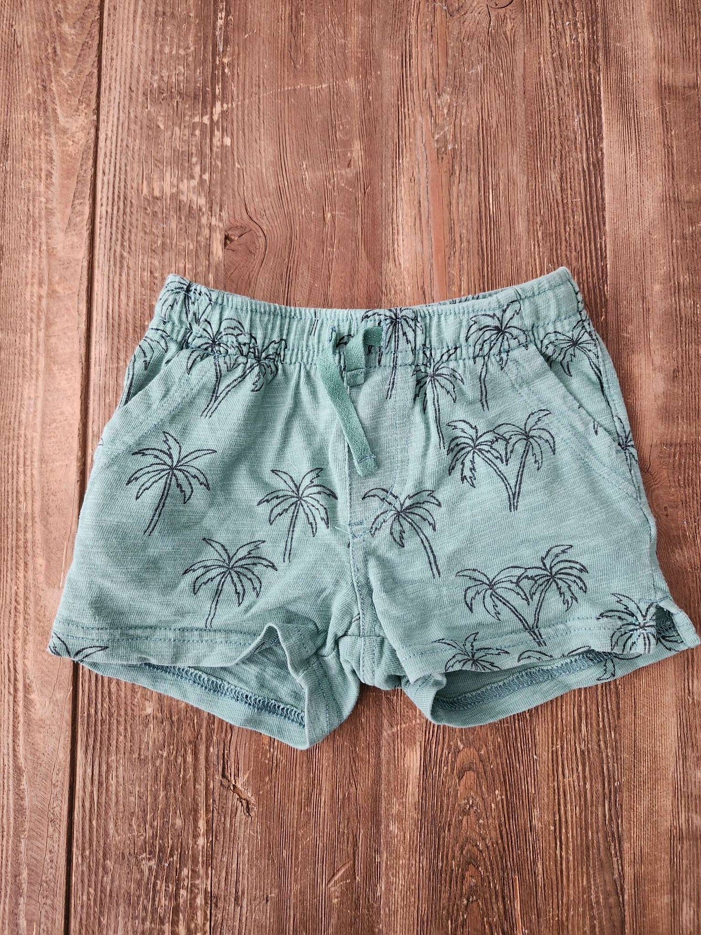 Tea, palm tree shorts, green, 18-24 months, EUC, Kids 24 Month (18-24M)