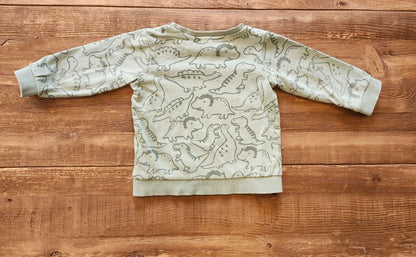H&M green dino sweater, 3T, VGUC, Kids 3T