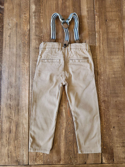 H&M suspender chinos, 18M-2T, VGUC, Kids 24 Month (18-24M)