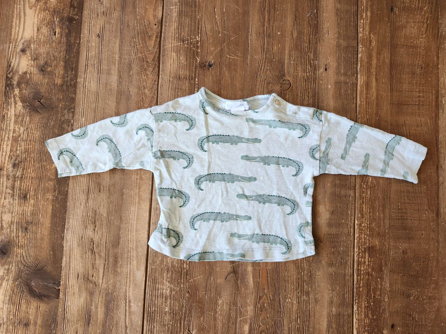 Zara Baby crocodile shirt, 3-6M, VGUC, Kids 6 Month (3-6M)