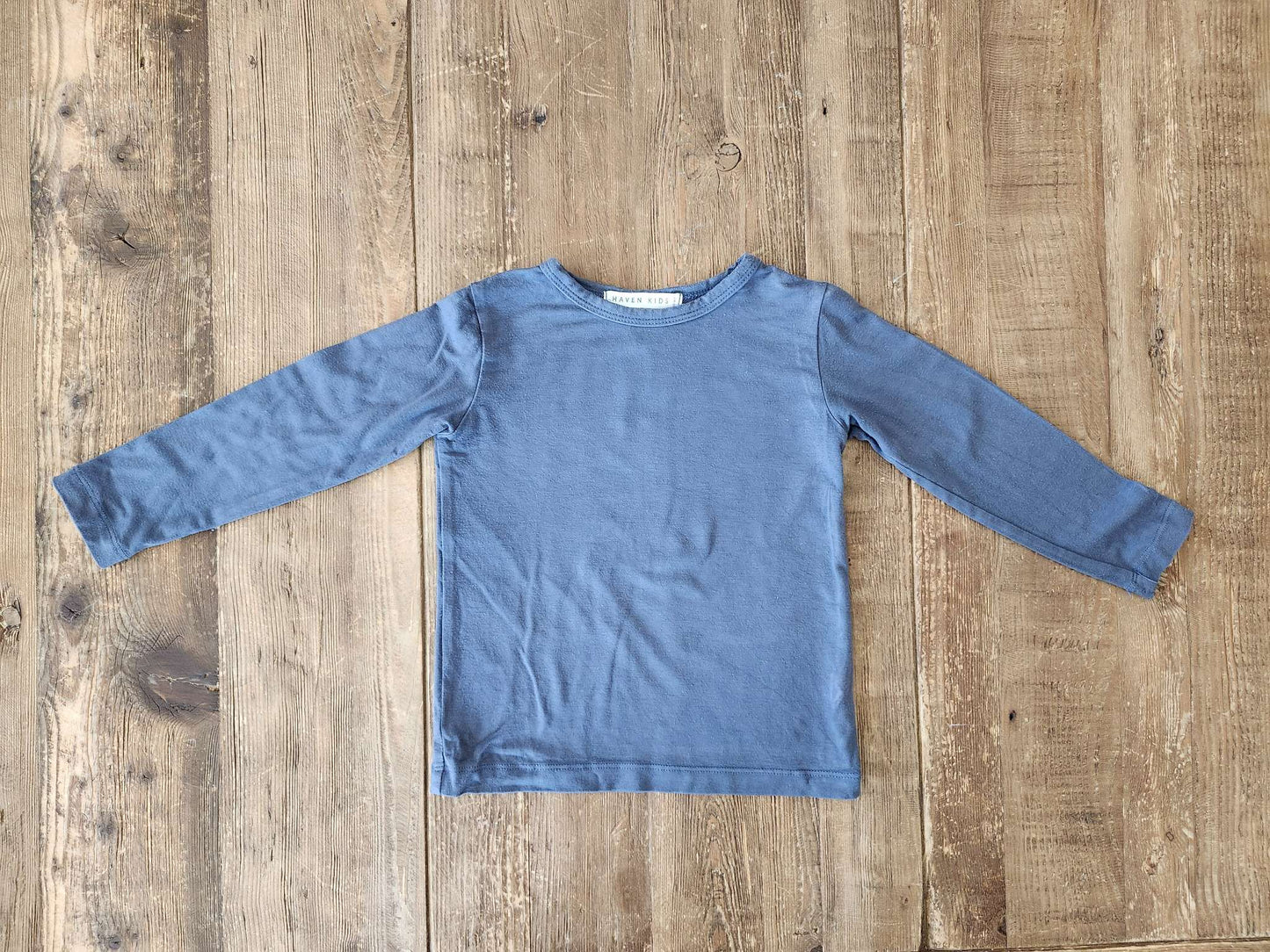 Haven Kids, blue long sleeve bamboo shirt, 18-24M, VGUC, Kids 24 Month (18-24M)