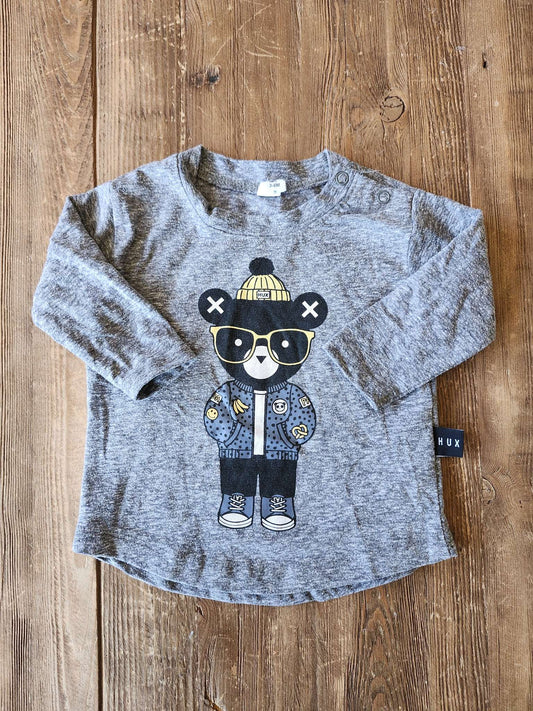 Huxbaby bear shirt, 3-6M, VGUC, Kids 6 Month (3-6M)