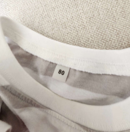 Muji, stripe t-shirt, size 80 (12-18M), VGUC, Kids 18 Month (12-18M)