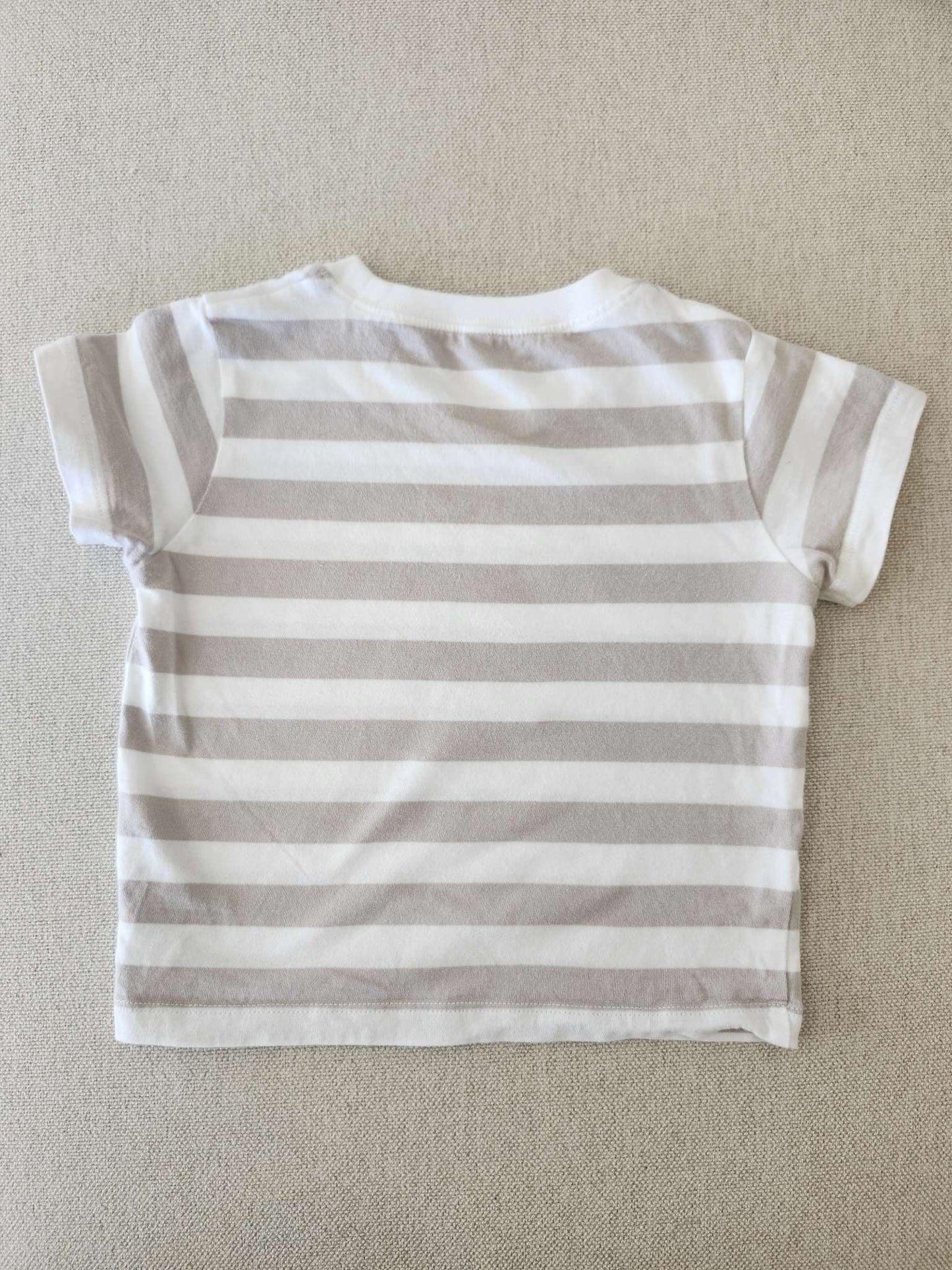 Muji, stripe t-shirt, size 80 (12-18M), VGUC, Kids 18 Month (12-18M)