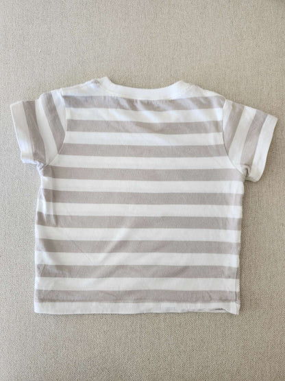 Muji, stripe t-shirt, size 80 (12-18M), VGUC, Kids 18 Month (12-18M)