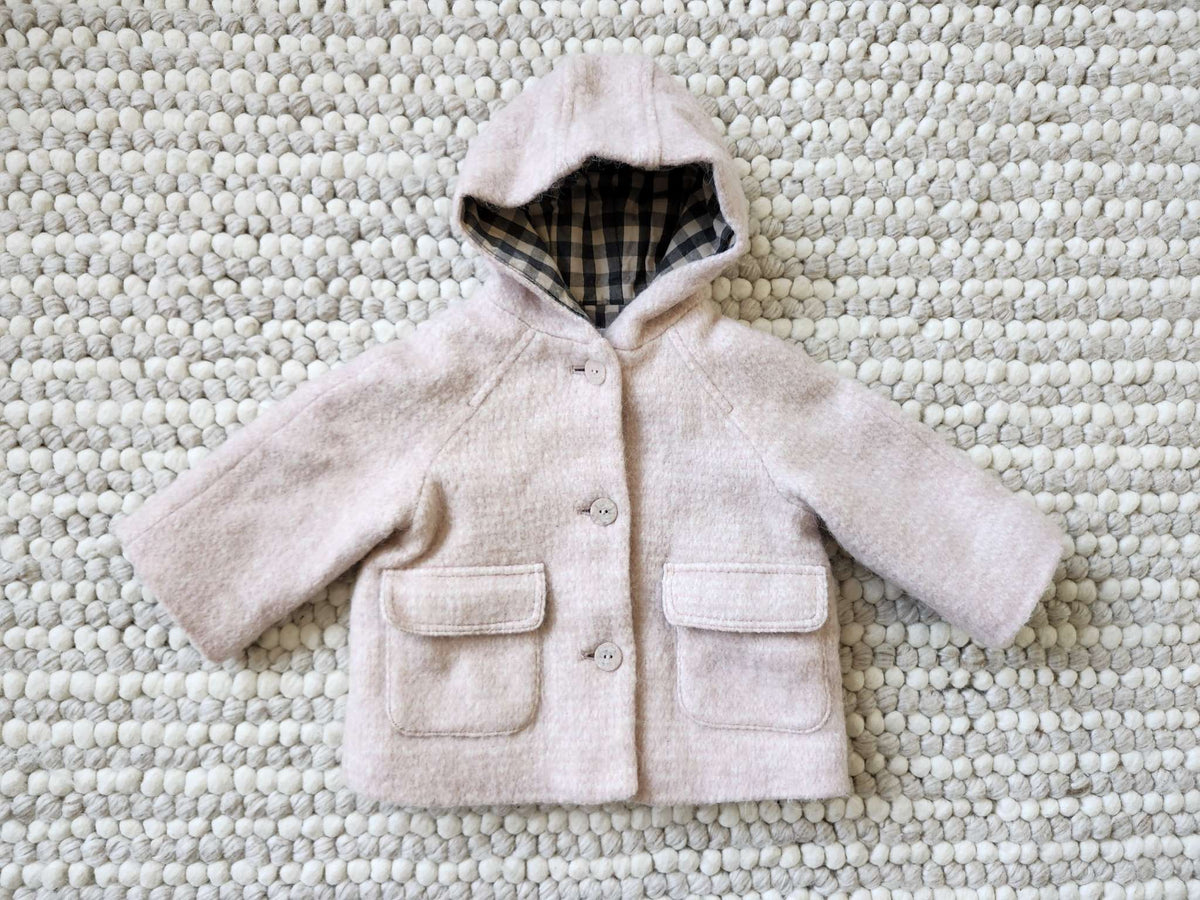 Zara light pink coat, 12-18M, VGUC, Kids 18 Month (12-18M)