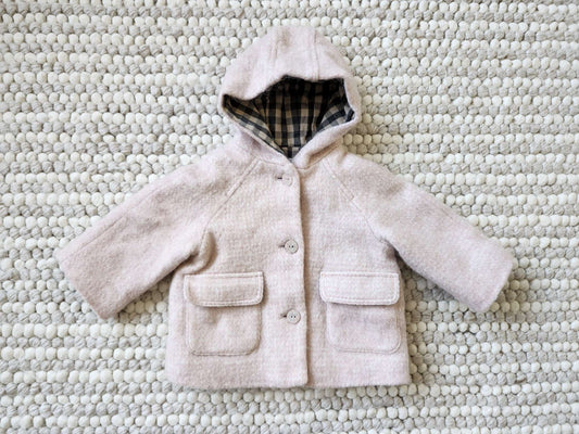 Zara light pink coat, 12-18M, VGUC, Kids 18 Month (12-18M)