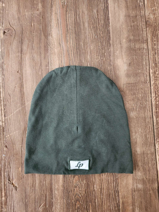 L&P Apparel Boston Beanie, green, 6-24M, like new