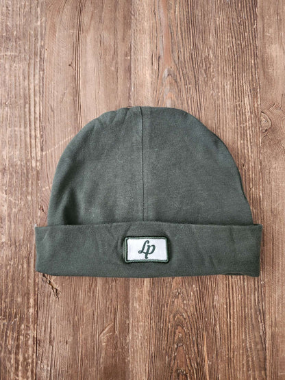 L&P Apparel Boston Beanie, green, 6-24M, like new