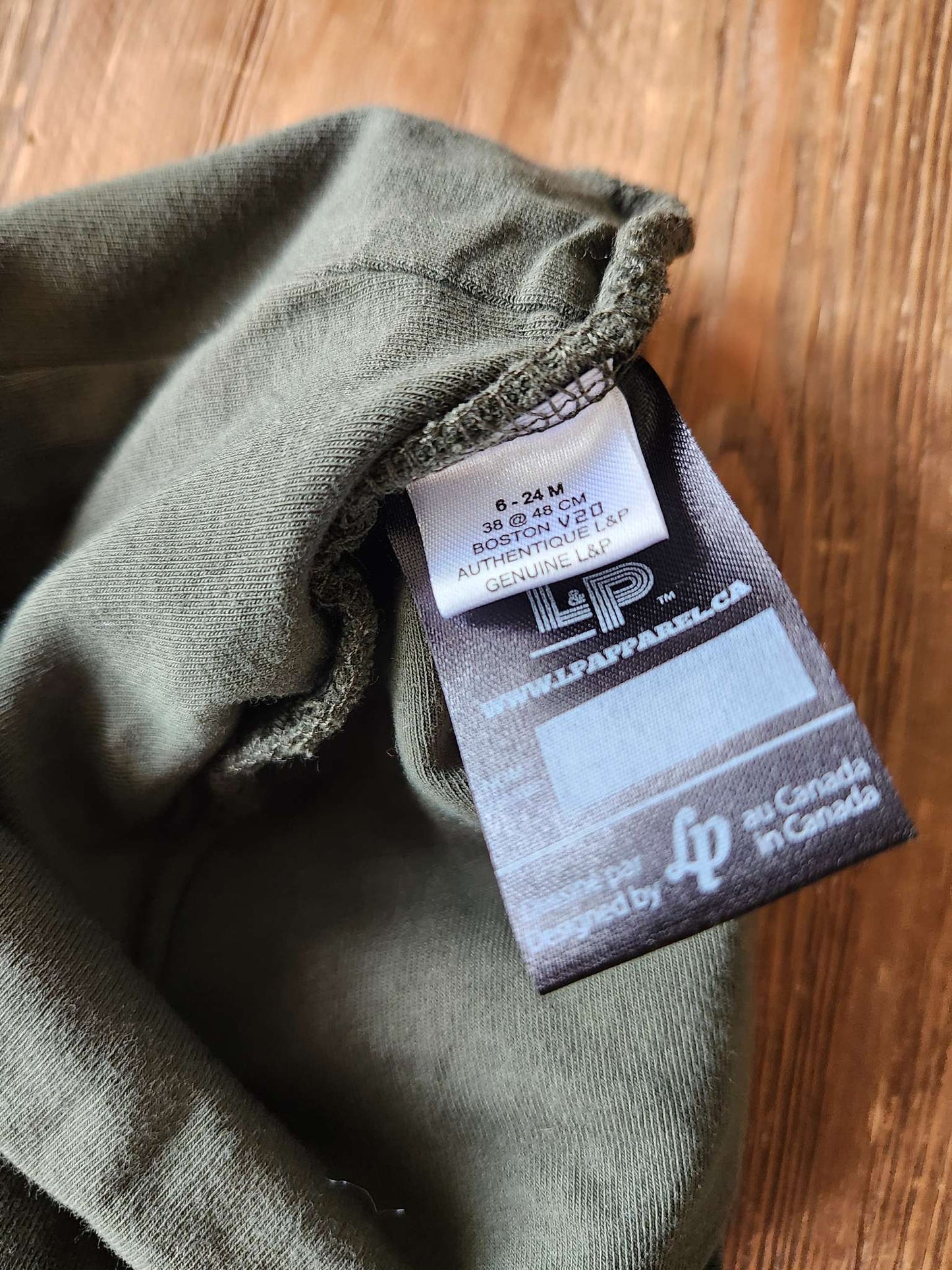 L&P Apparel Boston Beanie, green, 6-24M, like new