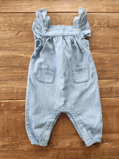 Old Navy denim romper, 3-6M, EUC, Kids 6 Month (3-6M)