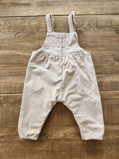 Zara polka dot corduroy overalls, light pink, 3-6M, like new, Kids 6 Month (3-6M)