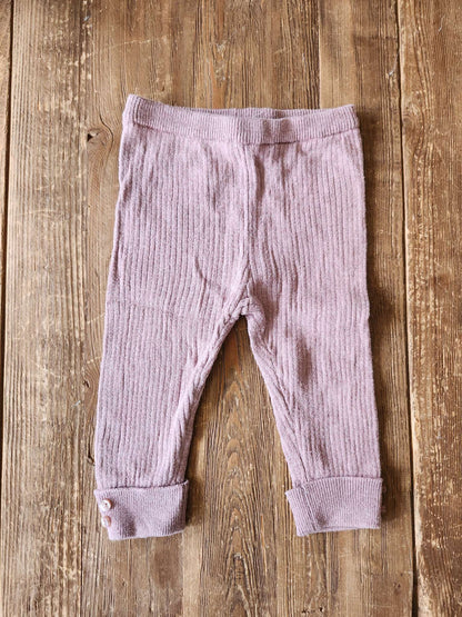 Zara mauve ribbed leggings, 6-9M, VGUC, Kids 9 Month (6-9M)