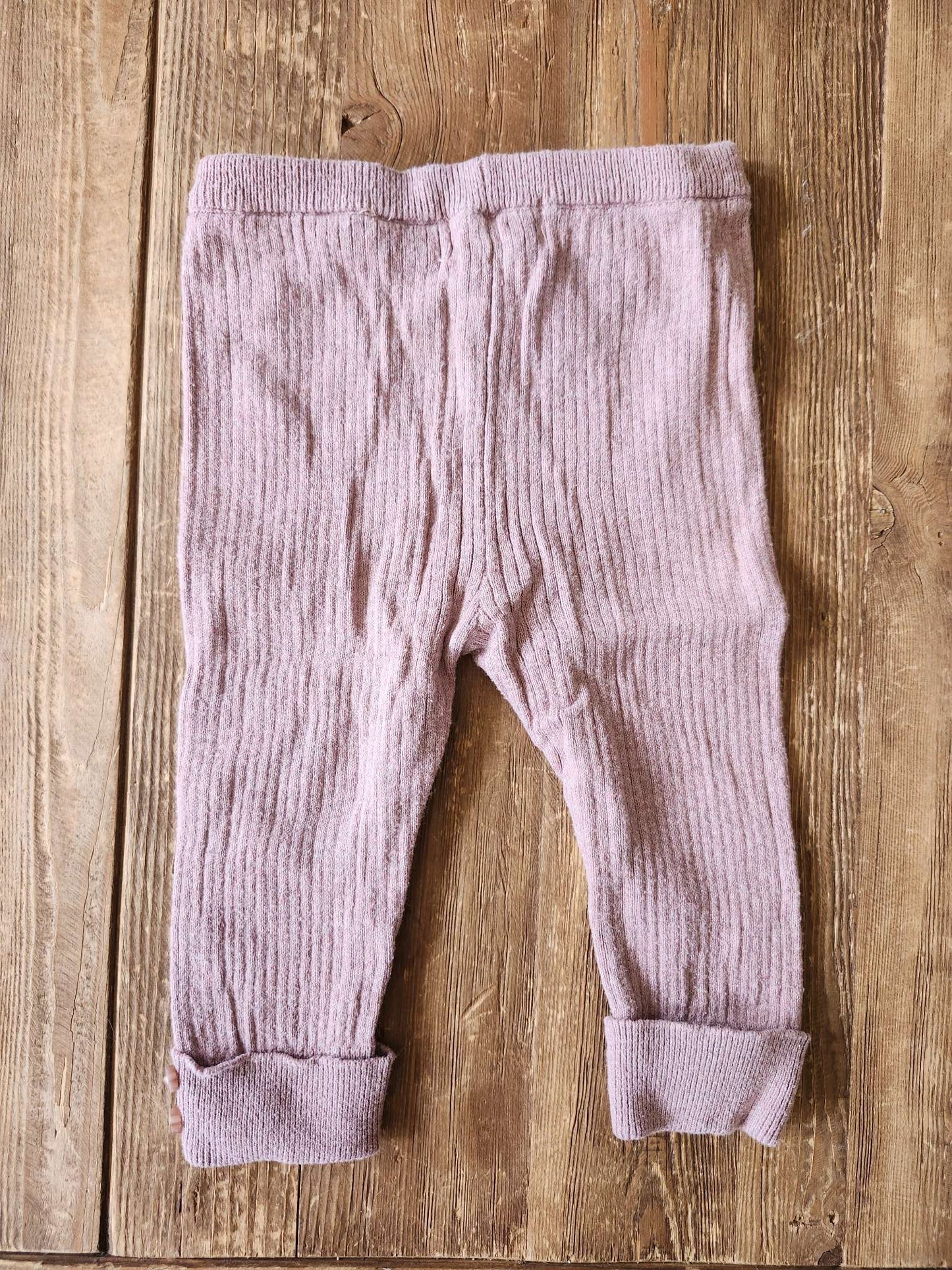 Zara mauve ribbed leggings, 6-9M, VGUC, Kids 9 Month (6-9M)