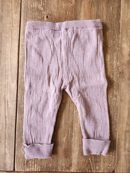 Zara mauve ribbed leggings, 6-9M, VGUC, Kids 9 Month (6-9M)