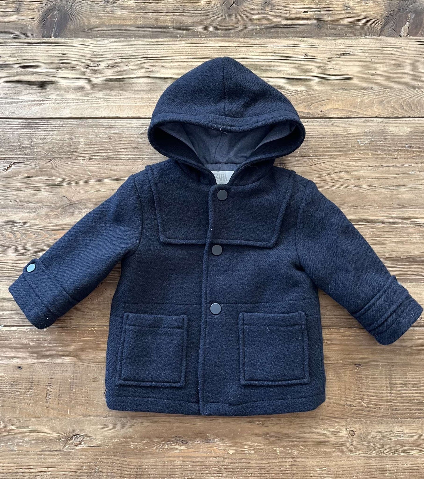 Zara wool navy coat, 12-18M, EUC, Kids 18 Month (12-18M)