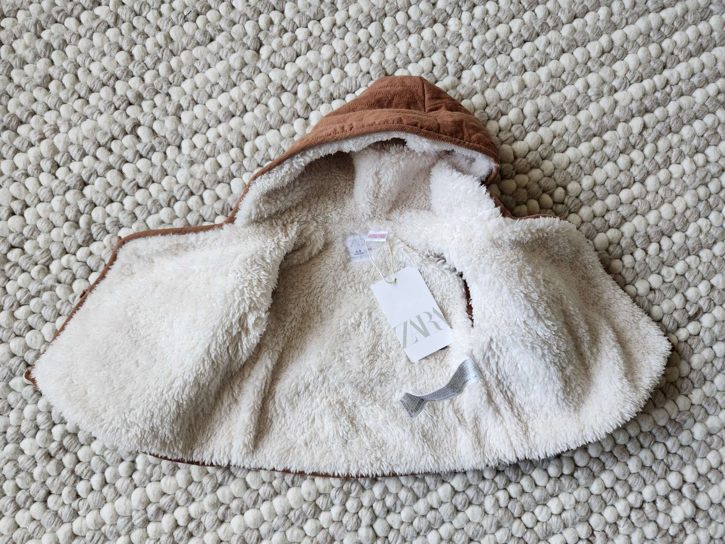 Zara sherpa lined coat, 6-9M, NWT, Kids 9 Month (6-9M)
