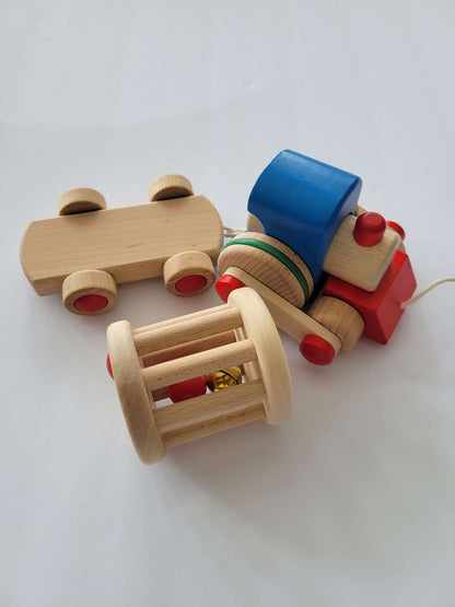 Bajo wooden train pull toy, like new