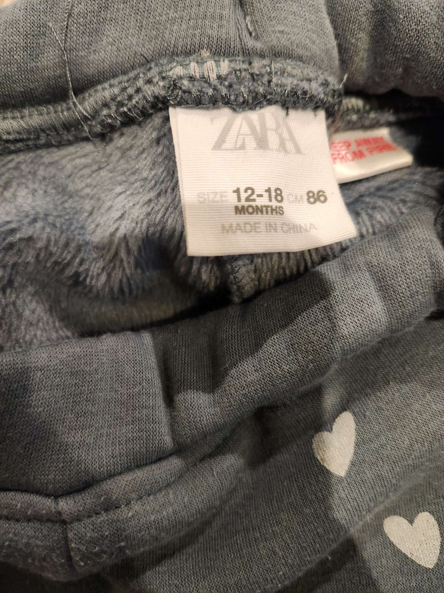 Zara cozy lined pants, 12-18M, VGUC , Kids 18 Month (12-18M)