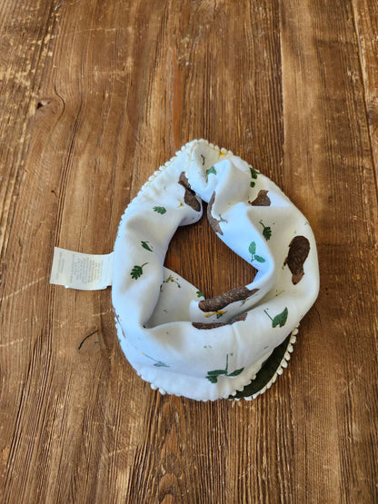 Red Caribou, organic bandana bib, like new