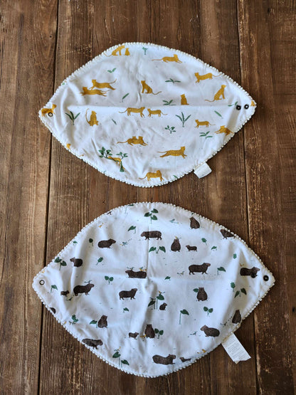 Red Caribou, organic bandana bib, like new