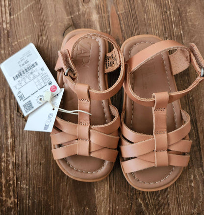 Zara leather sandals, EUR 23 (size US 7), NWT, Shoes 7 (Walkers:12-24 mth)