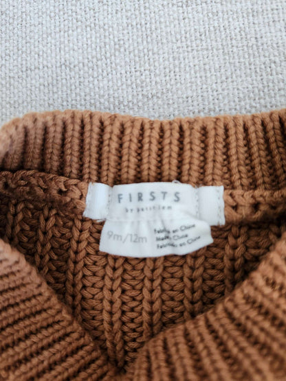 Petit Lem chunky knit sweater, 9-12M, like new , Kids 12 Month (9-12M)