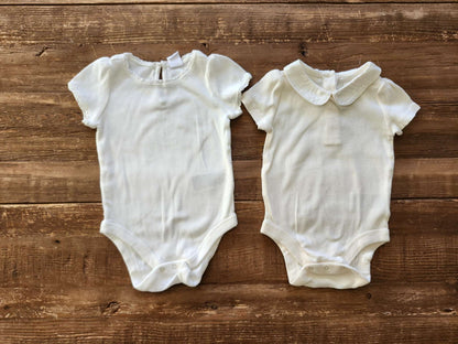 Gap 2-pack puff sleeve bodysuits, 6-12M, EUC, Kids 9 Month (6-9M)