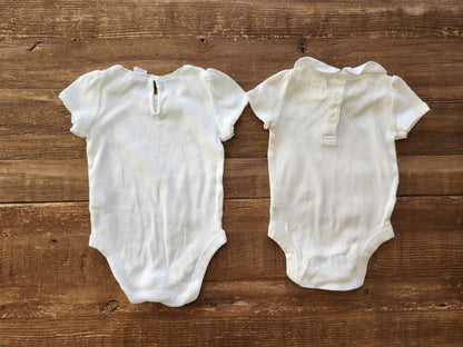 Gap 2-pack puff sleeve bodysuits, 6-12M, EUC, Kids 9 Month (6-9M)