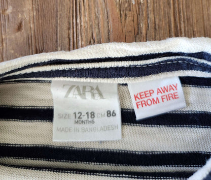 Zara stripe shirt, 12-18M, EUC, Kids 18 Month (12-18M)