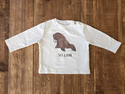 Zara sea lion shirt, 6-9M, EUC, Kids 9 Month (6-9M)