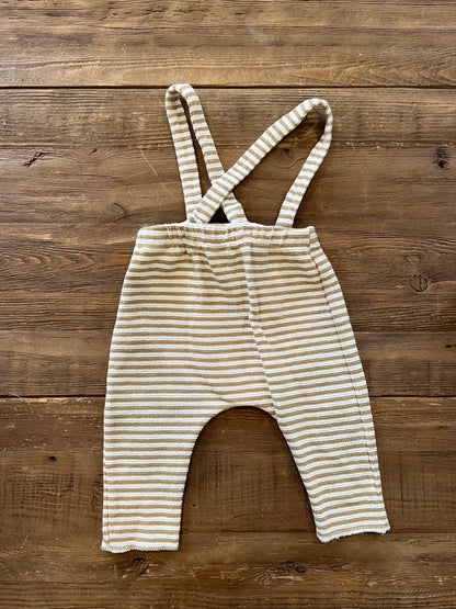 Zara stripe suspender pants, 6-9M, EUC, Kids 9 Month (6-9M)