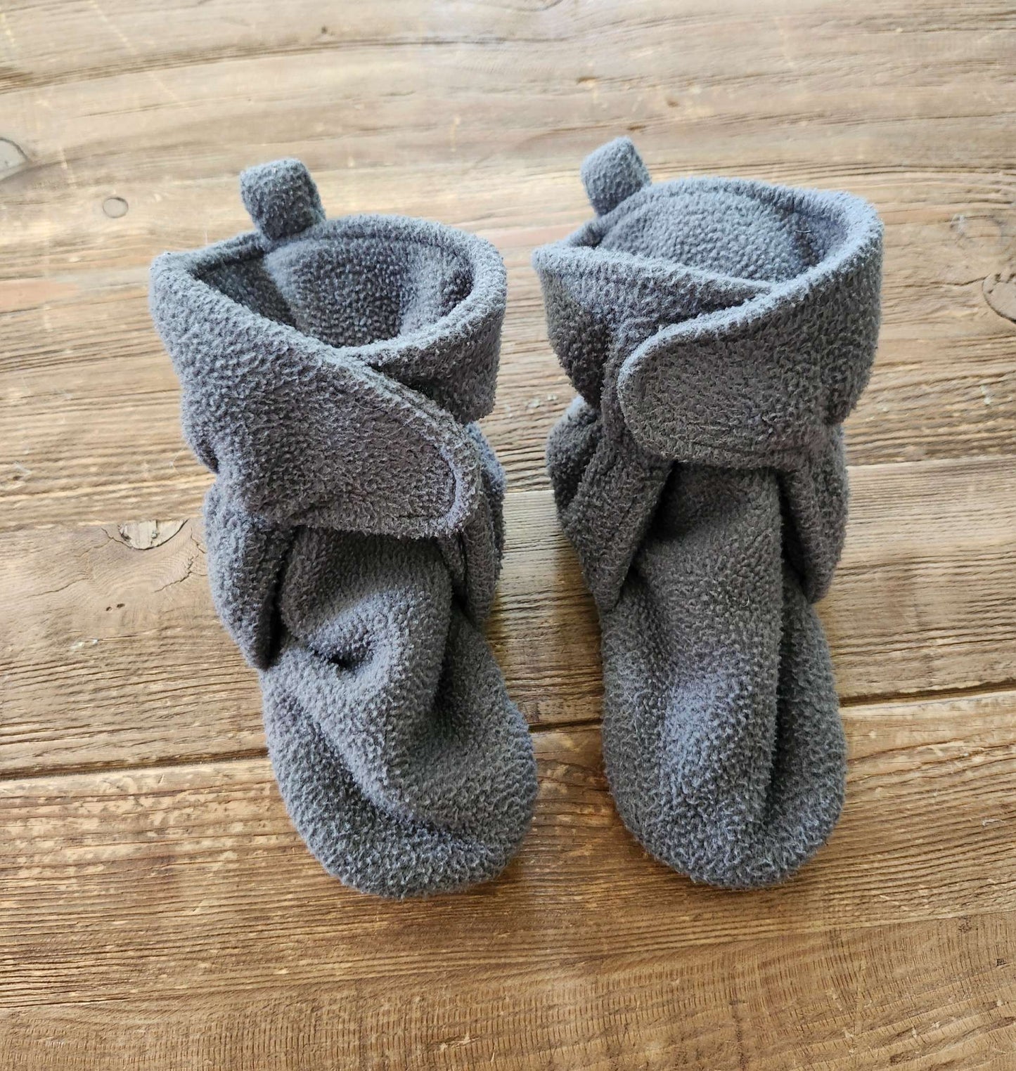 Fleece booties, XL (18-24M), grey