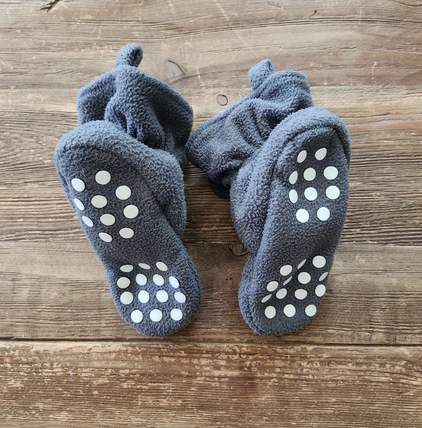 Fleece booties, XL (18-24M), grey